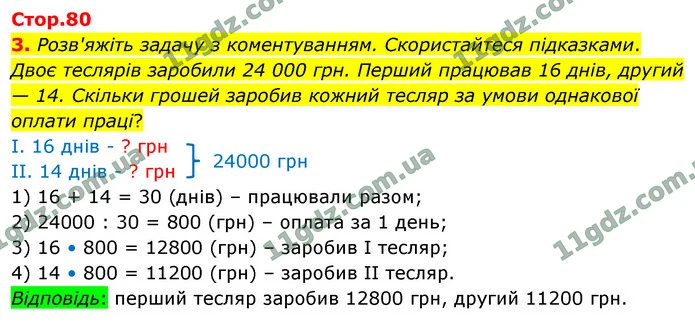 3. Розв'яжіть задачу з коментуванням. Скористайтеся підказками. — ГДЗ Математика 4 клас Логачевська 1-2 ч. 2021