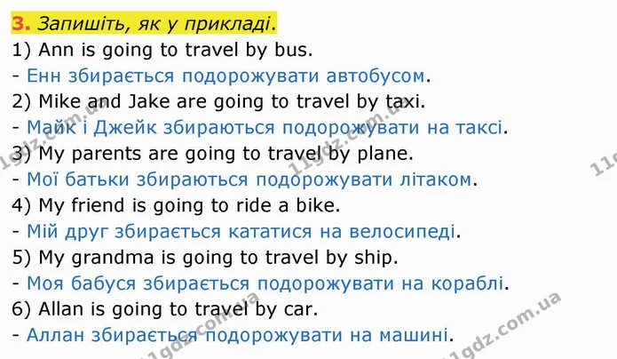 3. Запишіть, як у прикладі. — ГДЗ Робочий зошит Англійська мова 4 клас Карпюк