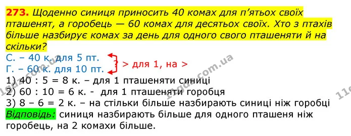 273. Потяг з Києва до Харкова вирушає о 8 год 15 хв, до Львова — о 8 год 40 хв. Визнач за годинником, скільки часу до відправлення — ГДЗ Математика 3 клас Заїка 1-2 ч.