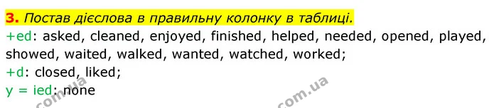 3. Постав дієслова в правильну колонку в таблиці. — ГДЗ Англійська мова 5 клас Коста Джоанна