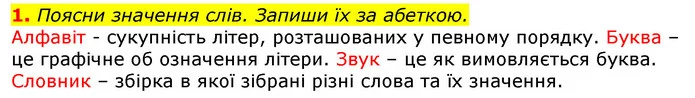 1. Поясни значення слів. Запиши їх за абеткою. — ГДЗ Українська мова 2 клас Большакова 1 ч. - 2 ч.