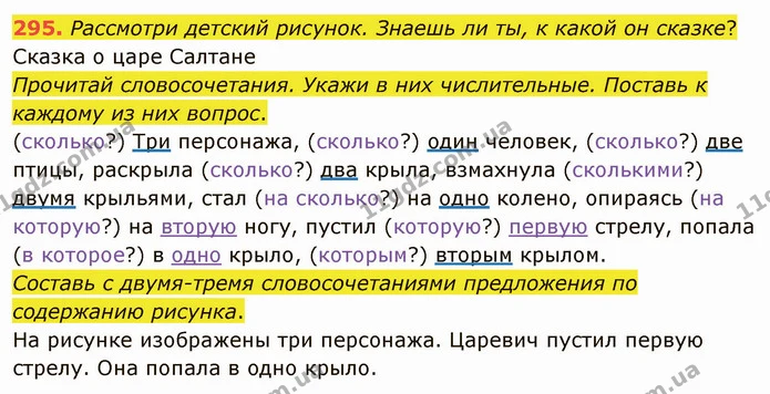 295. Рассмотри детский рисунок. Знаешь ли ты, к какой он сказке? — ГДЗ Русский язык и чтение 3 класс Лапшина