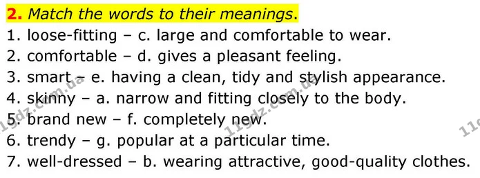 2. Match the words to their meanings. — ГДЗ робочий зошит Англійська мова 8 клас Гарет Джонс 2025