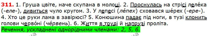 311 — ГДЗ Українська мова 5 клас Глазова 2018 — ГДЗ Українська мова 5 клас Глазова 2018