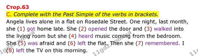 C. Complete with the Past Simple of the verbs in brackets. — ГДЗ Зошит граматика Англійська мова Мітчелл