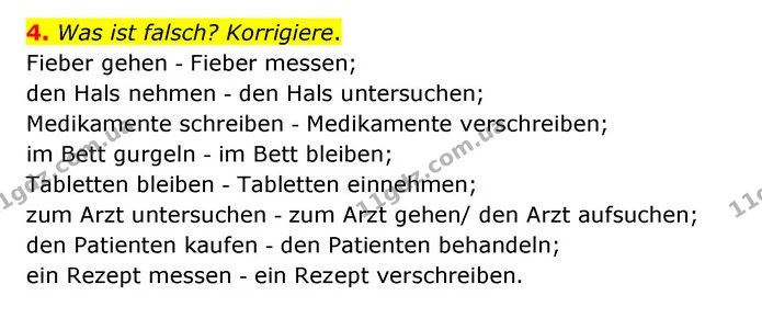 4. Was ist falsch? Korrigiere. — ГДЗ Німецька мова 6 клас Сотникова 2 рік (2023)