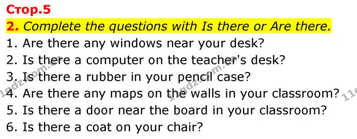 2. Complete the questions with Is there or Are there. — ГДЗ робочий зошит Англійська мова 6 клас Prepare