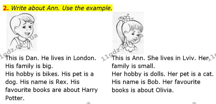 2. Write about Ann. Use the example. — ГДЗ зошит Англійська мова 3 клас Косован (Карпюк)