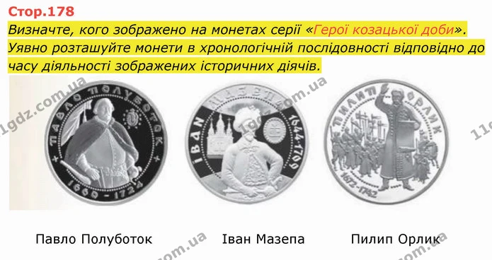 Стор. 178 — 1 — ГДЗ Історія України 8 клас Щупак — ГДЗ Історія України 8 клас Щупак