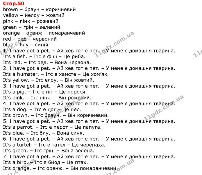 brown – браун – коричневий — Решебник English 1 клас Карпюк 2018