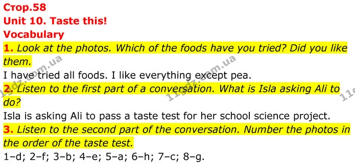 1. Look at the photos. Which of the foods have you tried? Did you like them. — ГДЗ Англійська мова 8 клас Стайрінг (Prepare)