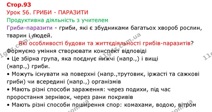 Стор. 93 — 1 — ГДЗ Робочий зошит Біологія 6 клас Соболь — ГДЗ Робочий зошит Біологія 6 клас Соболь