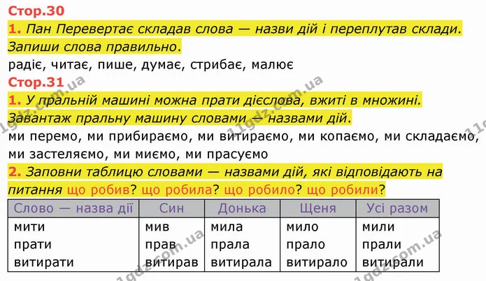 Стор. 30 — Стр.30-31 — ГДЗ Робочий зошит Українська мова та читання 2 клас Большакова — ГДЗ Робочий зошит Українська мова 2 клас Большакова 1 ч. - 2 ч.