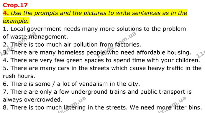 4. Use the prompts and the pictures to write sentences as in the example. — ГДЗ зошит Grammar Англійська мова 8 клас Prepare 2025