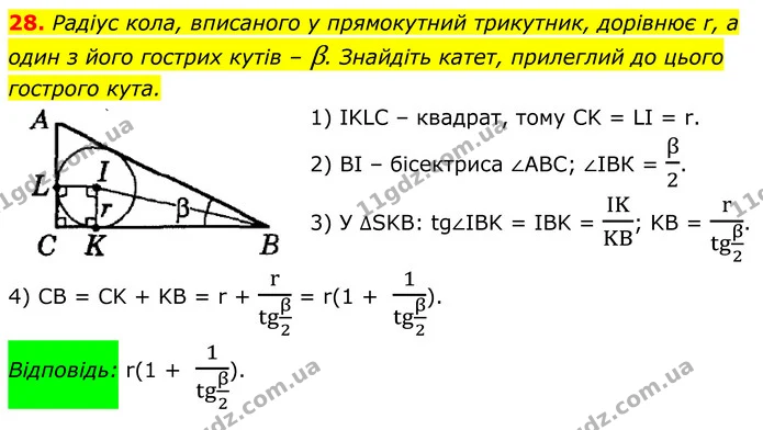 28 — ГДЗ Геометрія 8 клас Істер