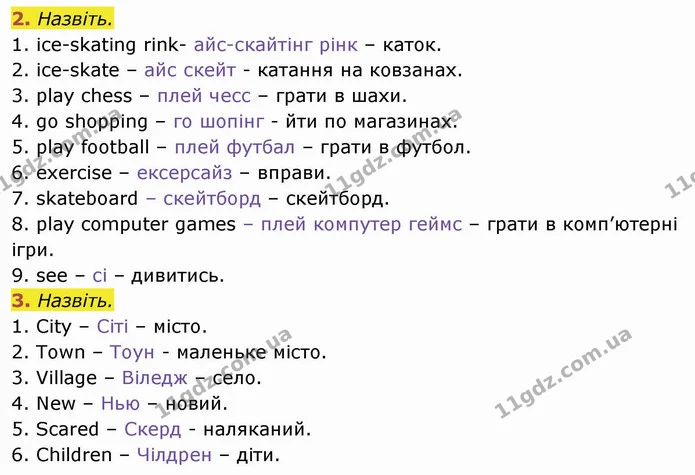 2. Назвіть. — ГДЗ Англійська мова 4 клас Мітчелл 2026
