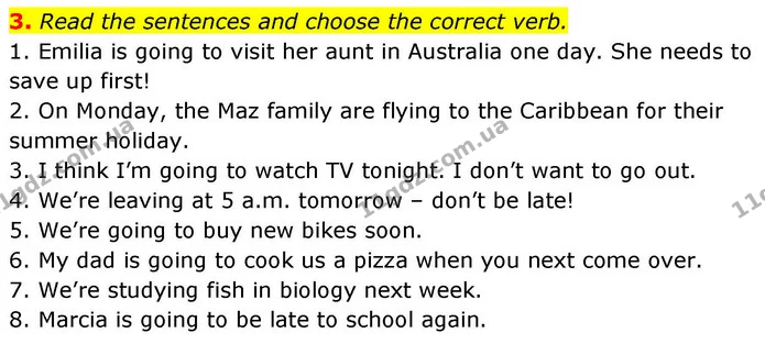3. Read the sentences and choose the correct verb. — ГДЗ робочий зошит Англійська мова 8 клас Гарет Джонс 2025