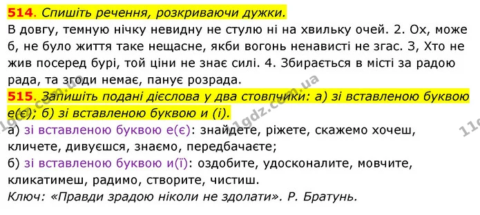 514. Спишіть речення, розкриваючи дужки. — ГДЗ Українська мова 6 клас Ворон, Солопенко