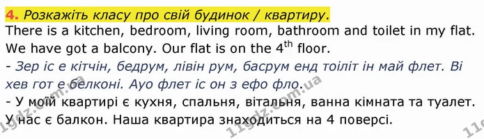 4. Розкажіть класу про свій будинок / квартиру. — ГДЗ Англійська мова 4 клас Карпюк НУШ