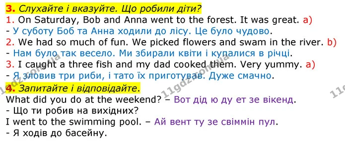 3. Слухайте і вказуйте. Що робили діти? — ГДЗ Англійська мова 3 клас Мітчелл