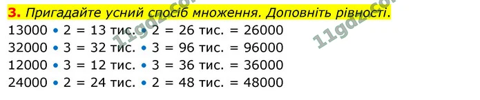 3. Пригадайте усний спосіб множення. Доповніть рівності. — ГДЗ Математика 4 клас Логачевська 1-2 ч. 2021