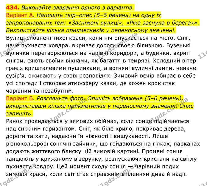 434. Виконайте завдання одного з варіантів. — ГДЗ Українська мова 6 клас Заболотний 2023