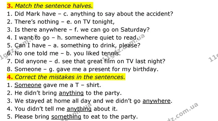 3. Match the sentence halves. — ГДЗ робочий зошит Англійська мова 6 клас Prepare