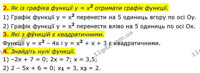 2. Як із графіка функції у = x2 отримати графік функції. — ГДЗ Алгебра 9 клас Істер