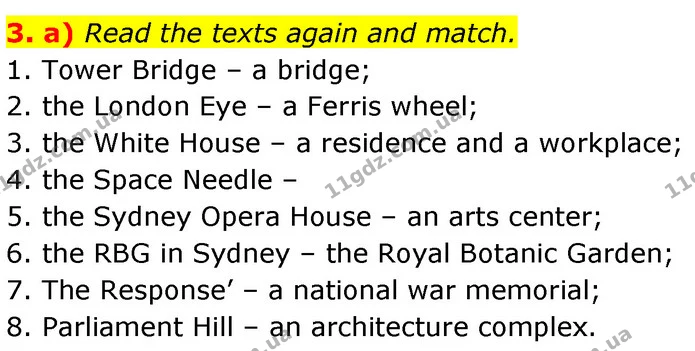 3. a) Read the texts again and match. — ГДЗ Англійська мова 7 клас Карпюк
