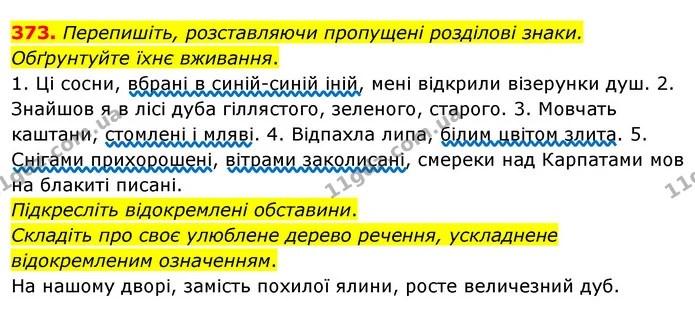 373. Перепишіть, розставляючи пропущені розділові знаки. Обґрунтуйте їхнє вживання. — ГДЗ Українська мова 8 клас Глазова О.П. 2021