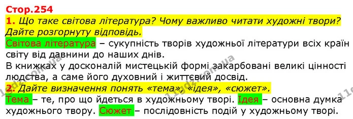 1. Що таке світова література? Чому важливо читати художні твори? Дайте розгорнуту відповідь. — ГДЗ Зарубіжна література 5 клас Волощук