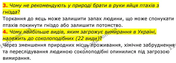 3. Чому не рекомендують у природі брати в руки яйця птахів з гнізда? — ГДЗ Біологія 7 клас Балан