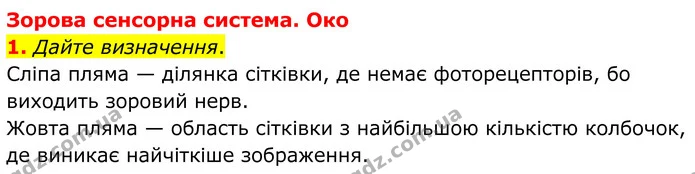 1. Дайте визначення. — ГДЗ Робочий зошит Біологія 8 клас Кулініч