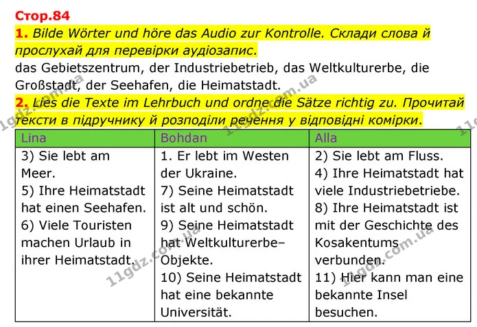 1. Bilde Wörter und höre das Audio zur Kontrolle. Склади слова й прослухай для перевірки аудіозапис. — ГДЗ Робочий зошит Німецька мова 6 клас Гоголєва