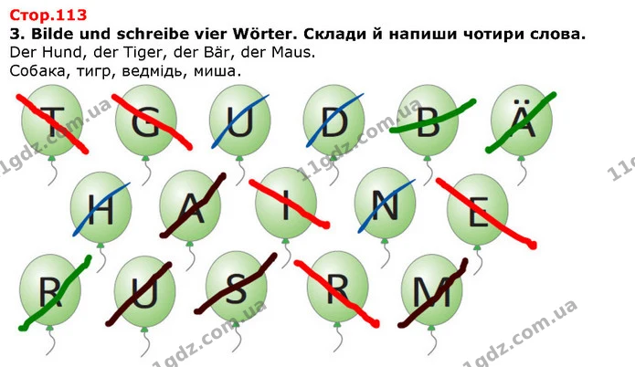 Стор. 113 — 3 — ГДЗ Німецька мова 1 клас Сотникова — ГДЗ Німецька мова 1 клас Сотникова