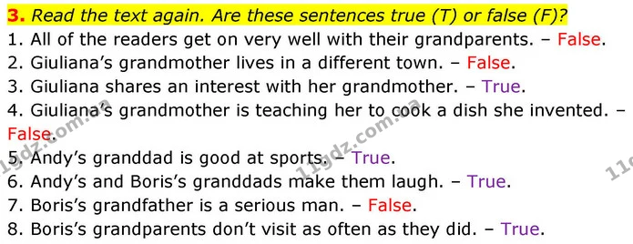 3. Read the text again. Are these sentences true (T) or false (F)? — ГДЗ робочий зошит Англійська мова 8 клас Гарет Джонс 2025