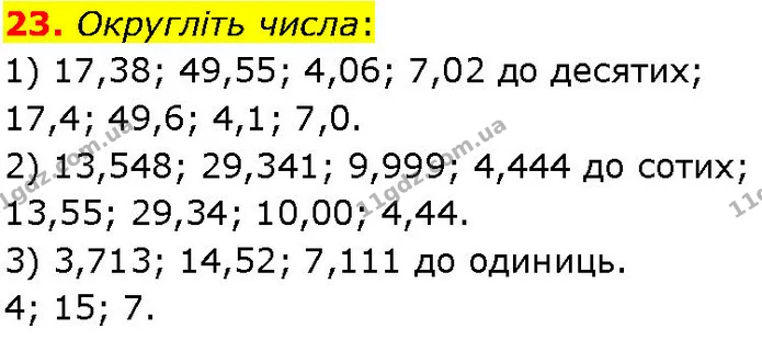 23. Округліть числа: — ГДЗ Алгебра 7 клас Істер 2024