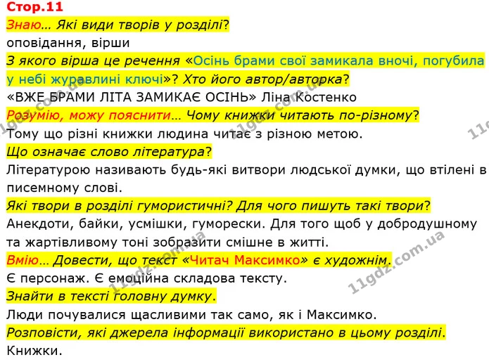 Знаю… Які види творів у розділі? — ГДЗ Українська мова та читання 4 клас Савченко