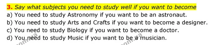 3. Say what subjects you need to study well if you want to become — ГДЗ Робочий зошит Англійська мова 6 клас Карпюк