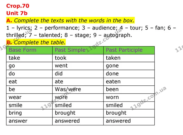 A. Complete the texts with the words in the box. — ГДЗ Робочий зошит Англійська мова 6 клас Мітчелл