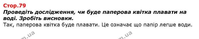 Проведіть дослідження, чи буде паперова квітка плавати на воді. Зробіть висновки. — ГДЗ Я досліджую світ 1 клас Гільберг