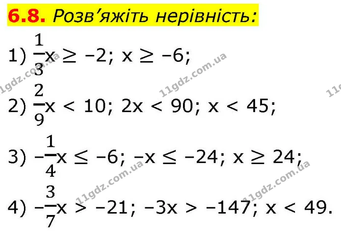 6.8. Розв’яжіть нерівність: — ГДЗ Алгебра 9 клас Істер