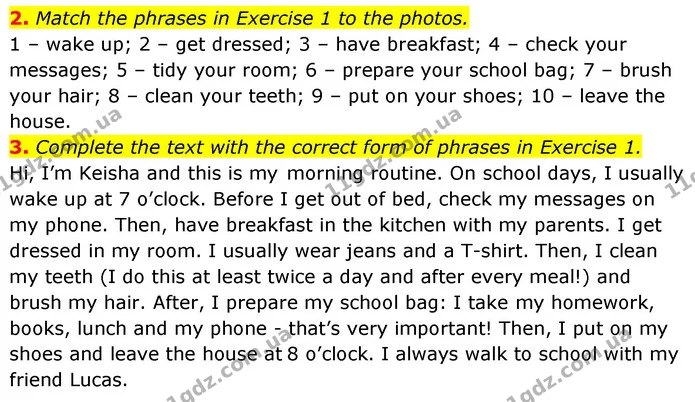 2. Match the phrases in Exercise 1 to the photos. — ГДЗ робочий зошит Англійська мова 6 клас Prepare