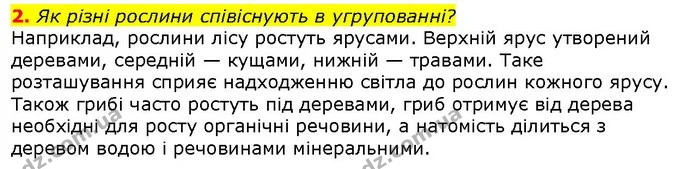 2. Як різні рослини співіснують в угрупованні? — ГДЗ Природознавство 5 клас Ярошенко