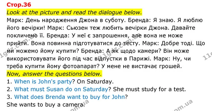 Look at the picture and read the dialogue below. — ГДЗ Зошит граматика Англійська мова Мітчелл