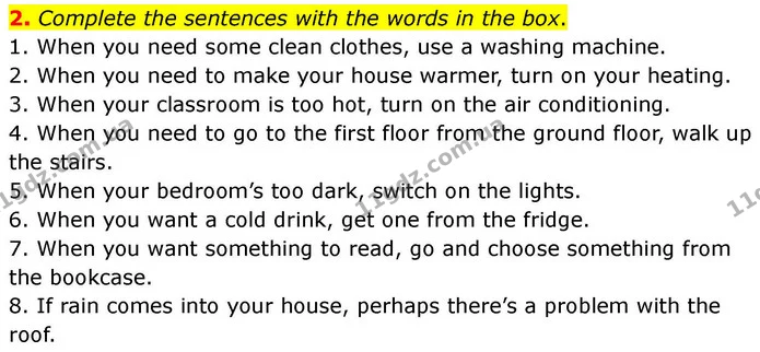 2. Complete the sentences with the words in the box. — ГДЗ робочий зошит Англійська мова 7 клас Prepare