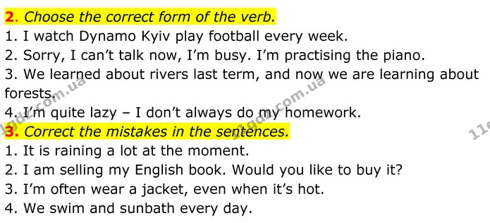 2. Choose the correct form of the verb. — ГДЗ Англійська мова 7 клас Коста