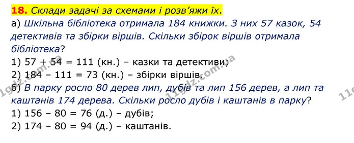 18. Склади задачі за схемами і розв’яжи їх. — ГДЗ Математика 4 клас Бевз 1 та 2 частини