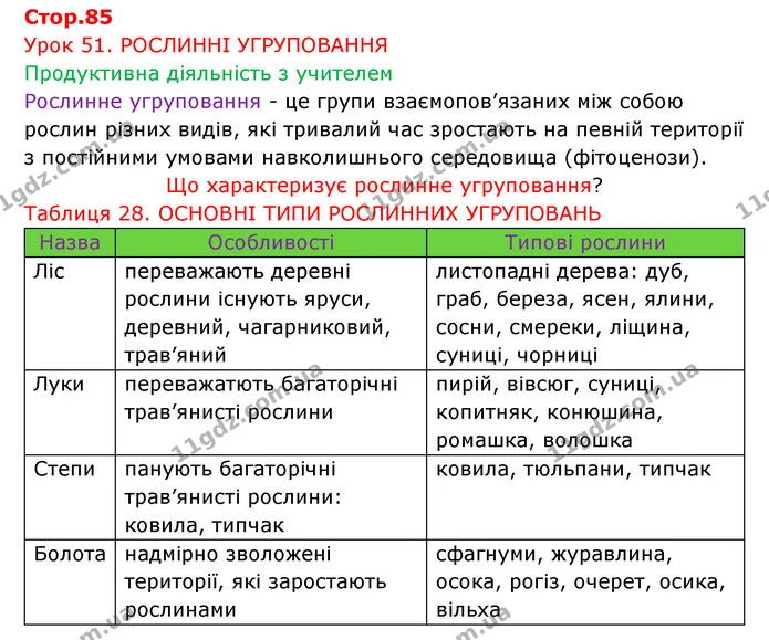 Стор. 85 — 1 — ГДЗ Робочий зошит Біологія 6 клас Соболь — ГДЗ Робочий зошит Біологія 6 клас Соболь