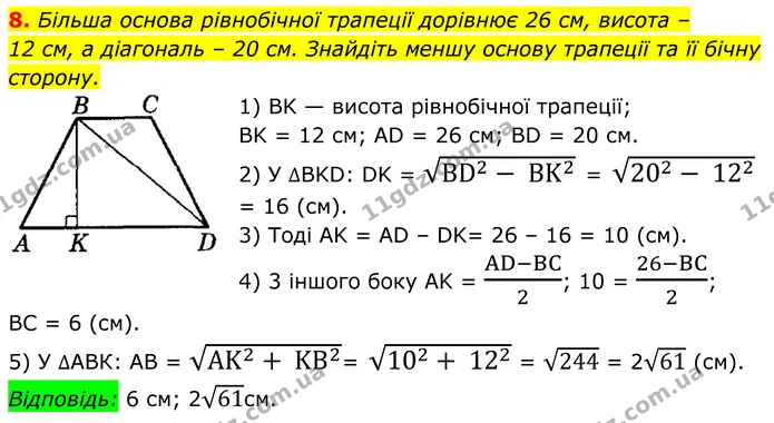 8 — ГДЗ Геометрія 8 клас Істер